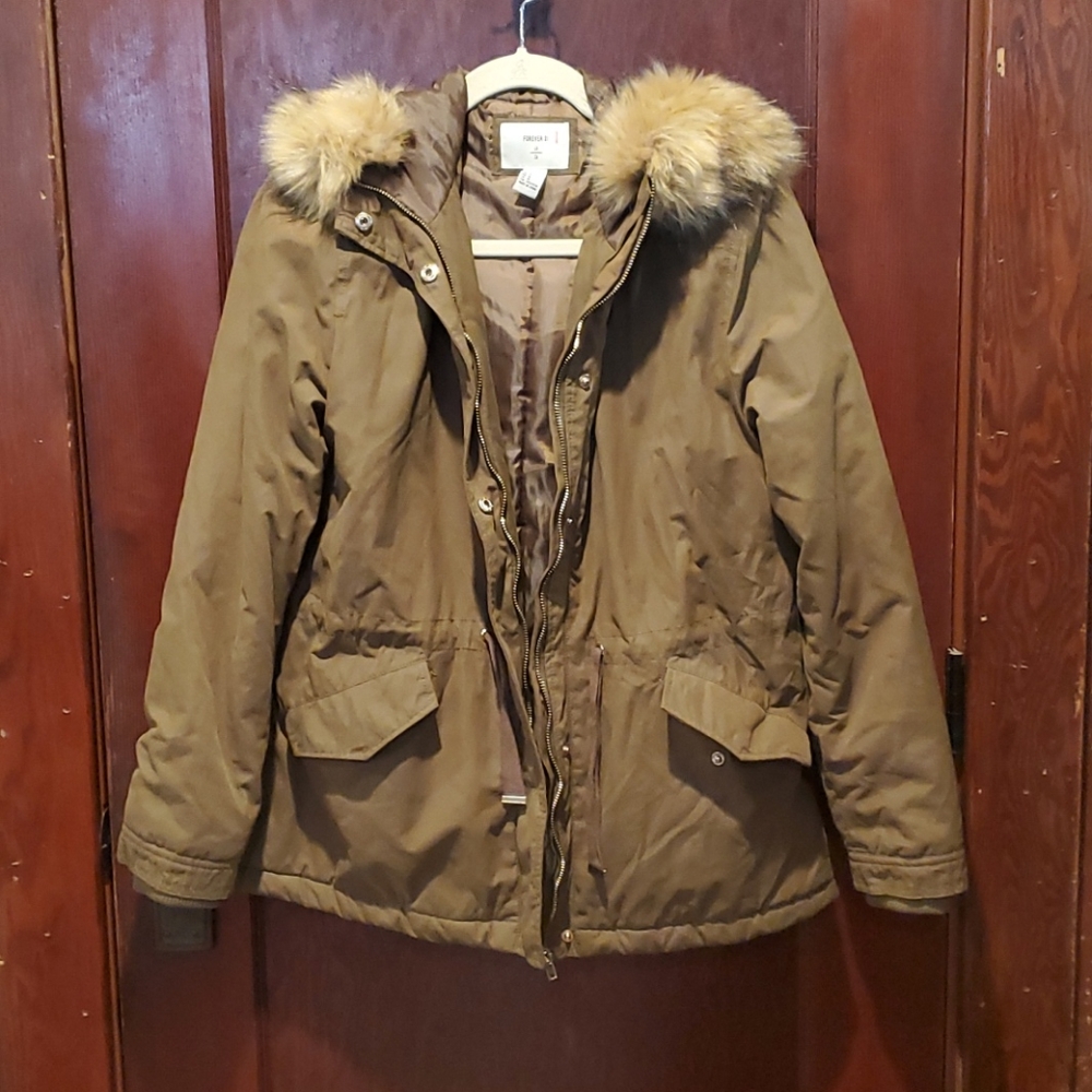 Forever 21 Army Green Short Parka Jacket